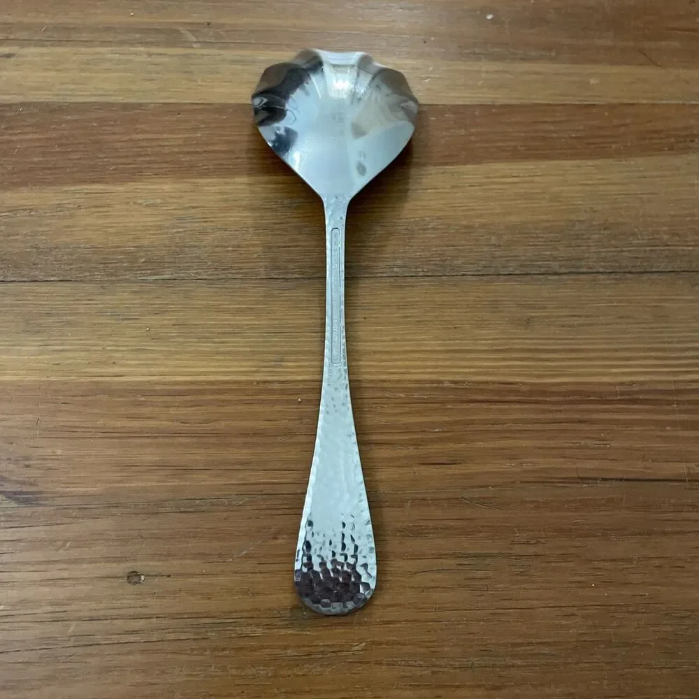 Reed & Barton Olde English Stainless 18/10 Serving Spoon Hammered Heritage Mint